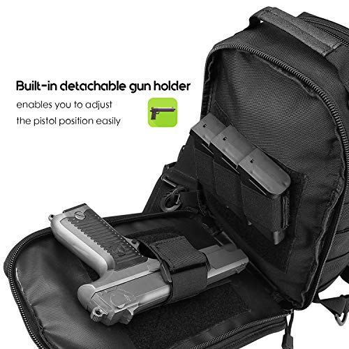 ProCase Tactical Sling Bag Pack with Pistol Holster, Military Rover