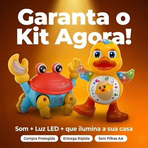 Kit Brinquedos Pato Dançante Caranguejo Fujão Infantil Aleatório