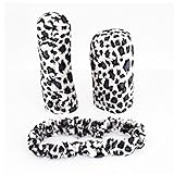 car interior handle three-piece - SODIAL(R) White Leopard Prints Car Gear Shift Knob Handbrake Mirror Cover 3 Pcs