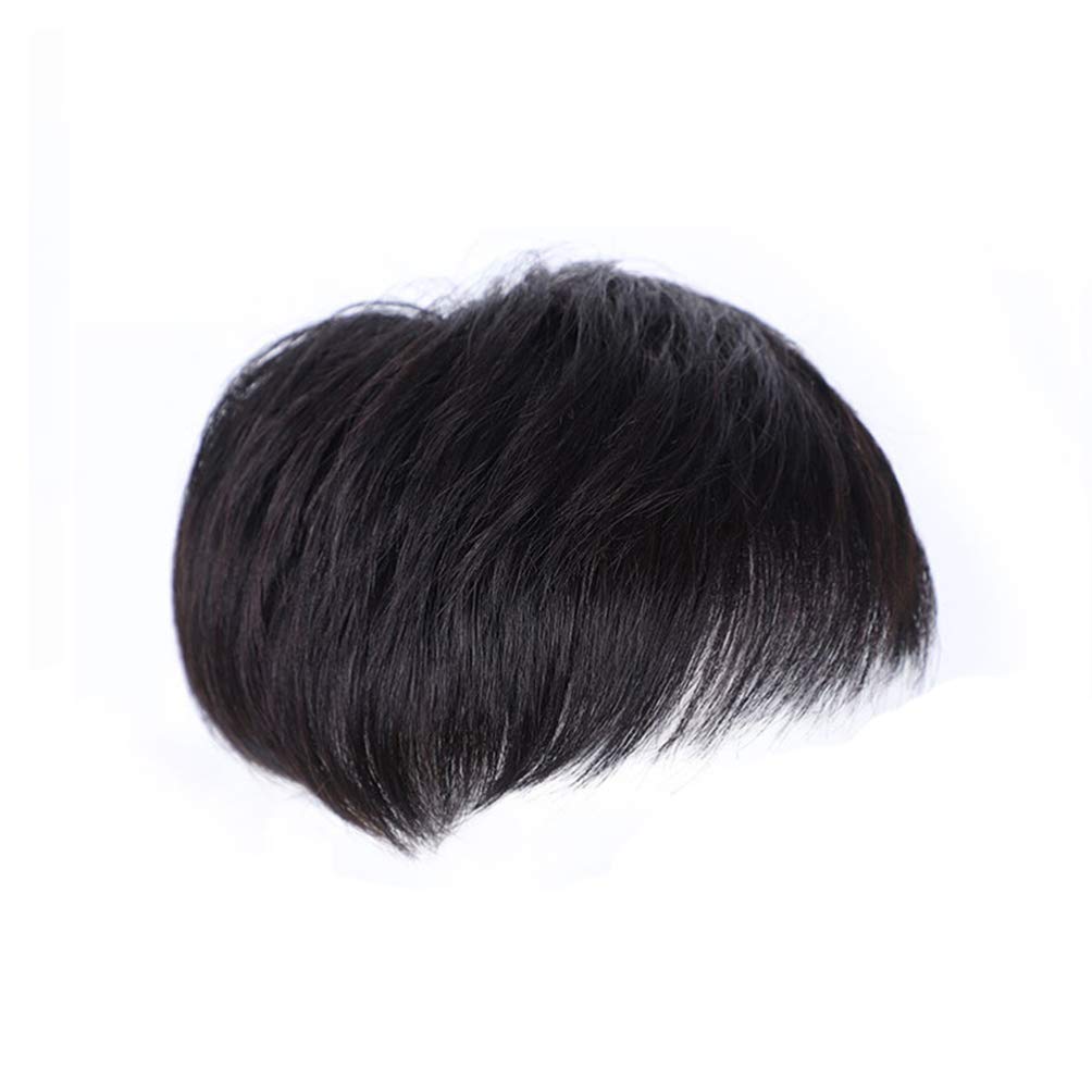 Mens Headband Men Hair Men Hair Toupee Fake : Human piece Skin Replacement Black Wig Piece Extension System styles for Male 13x14cm Human Toupee Mens Wigs