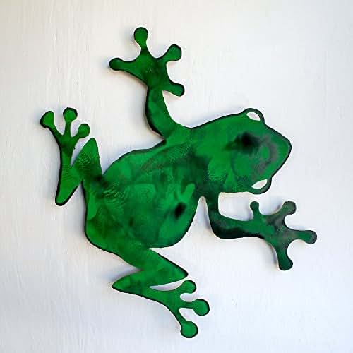 Wall hanging tree frog Metal tree frog Green wall hung