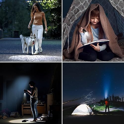 Lighting EVER Linterna LED de Alta Luminosidad con Zoom Ajustable, IPX4 Resistente al Agua, Compacta y Portátil – para Camping, Senderismo, Emergencias, Incluye Baterías AAA, Paquete de 2