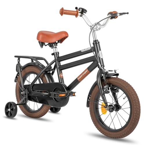 JOYSTAR Kids Bike Cooper 12 Inch Boys Bike with Training Wheels Kids Bicycle for Boys Toddler of 3-4 Years Toddler Boy Bikes Black