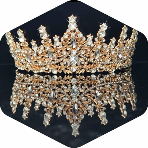 Amazon.com: Gold Crown for Women Crystal Princess Tiaras  display picture 1