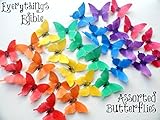 24 Edible Butterflies Small Assorted Solid Rainbow Colors Butterflies Pre-cut 1.75