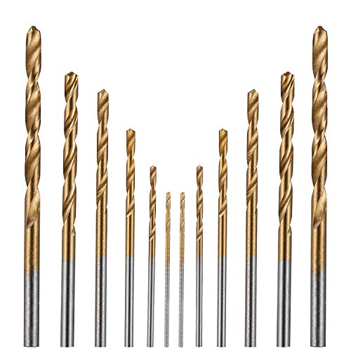 Firecore 100pcs Titanium Twist Drill Bit Set, HSS Brad-Point Drill Bits Set