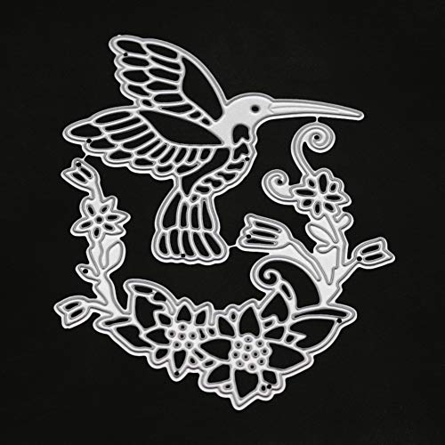 AkoMatial Cutting Dies,Bird Flower Design Embossing Cutting Dies Tool Stencil Template Mold Card Making Scrapbook Album Paper Card Craft,Metal