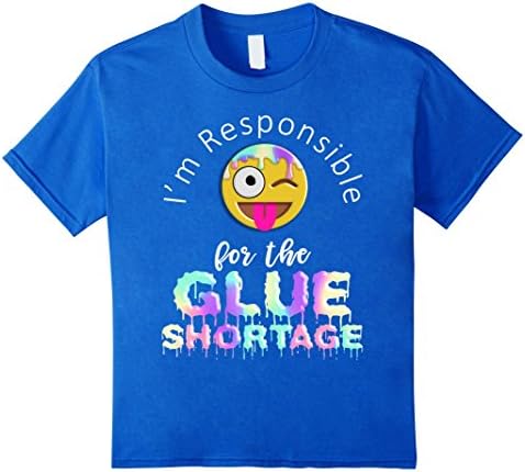 unisex-child Slime Emoticon I'm Responsible For The Glue Shortage T-Shirt 12 Royal Blue