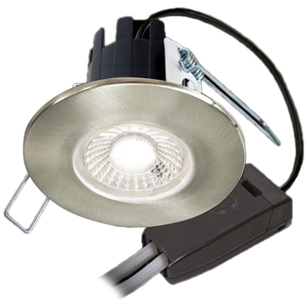 Collingwood DLT388BS5530 H2 Lite T Brushed Steel 6W LED Downlight with Terminal Block 55 Degree - Warm White.