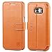 S7 Case, Galaxy S7 Case, SHIELDON Genuine Leather S7 Wallet Case Magnetic Flip Folio Book Style with Card Slots Kickstand Wallet Phone Case for Samsung Galaxy S7, Brown