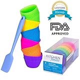 48 Pack of Reusable Silicone Baking Cups / Cupcake Liners with Silicone Spatula From Kitchen Fanatic