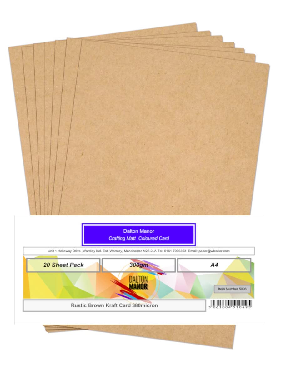 Dalton Manor Card Rustic Brown A4 300gsm Pack 20 380 Micron