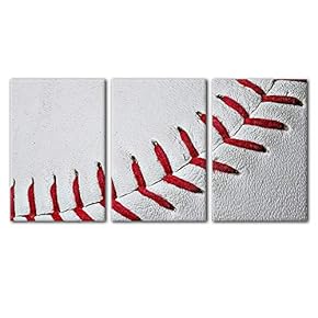 Close Up of Baseball Seams Wall Decor x3 Panels