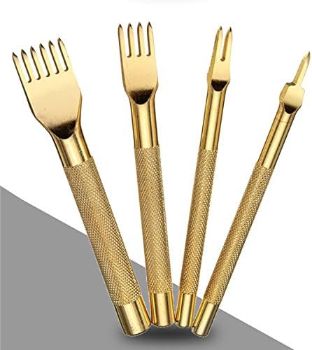 3mm Leather Craft Stitch Diamond Lacing Chisel Punch Tool Set 1/2/4/6 Prong
