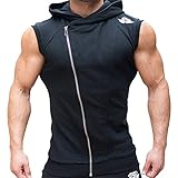 EU Men's Fitness Workout Gym Sleeveless Hoodie Bodybuilding Muscle Vest