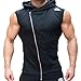 EU Men's Fitness Workout Gym Sleeveless Hoodie Bodybuilding Muscle Vest