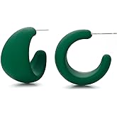 RUOFFETA Acrylic Small Round Hoop Earrings, Lightweight Open Hoops Candy Color Hoop Earrings for Women