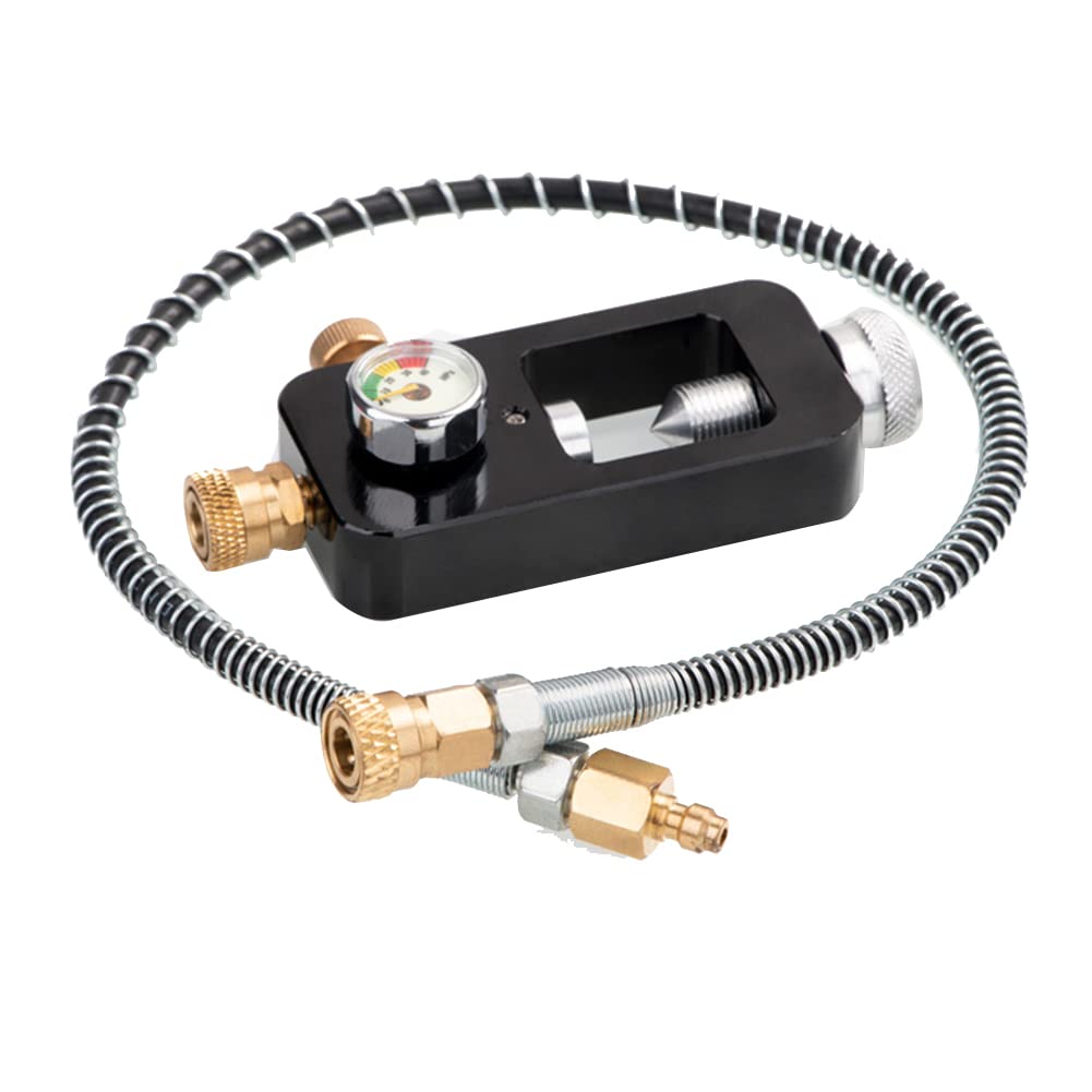 Srrrwunti Scuba Diving Tanks Refill Adapter Set Oxygen Cylinder Adapter Outdoor Diving Accessory Metal with Pressure Meter Hose