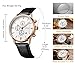 SONGDU Date Rose Gold Chronograph Mens Watches Online Stopwatch Luminous Hands Black Leather Strap