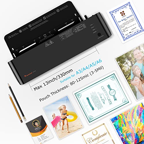 Laminator, 13 Inches Thermal Laminating Machine for A3/A4/A6, 4 in 1