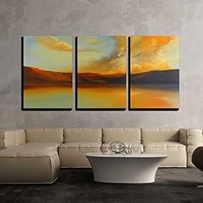 3 Piece Canvas Wall Art - Very Nice Image of an Original Oil Painting on Canvas - Modern Home Art Stretched and Framed Ready to Hang - 16"x24"x3 Panels