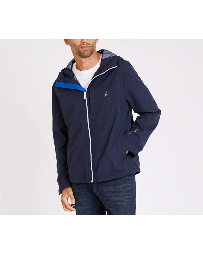 Buy Nautica Men's Zip Front Lightweight Rainbreaker Jacket Coat at