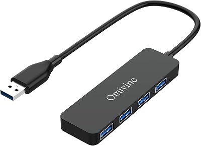 Omivine USB 3.0 Hub 4 Port Ultra-Slim 5Gbps Travel Extender