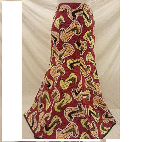Red African Print Skirt