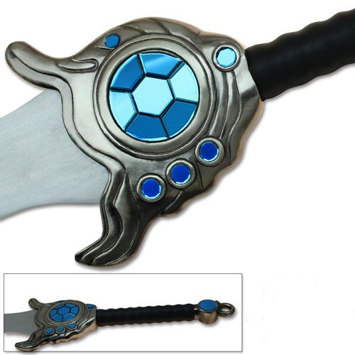 Video Game Legends Sword Replica Collectors League Edition Stainless Steel Blue Crystal Glass Gems