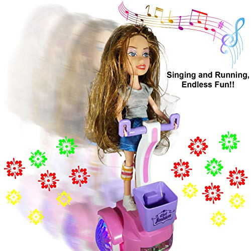 ANJ Kids New Holiday Toy – Battery Operated Sport Girls Toy; Fashion Girl Doll Riding Scooter; Toddler Toys Singing, Riding, and Flashing Beautiful Lights; Best Kids Toys for Girls - Thumbnail 3