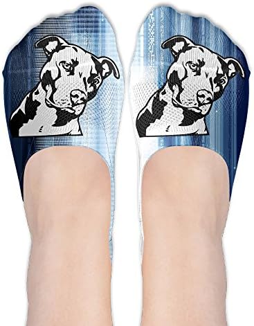 Pit Bull Cartoon Women's Thin Casual No Show Socks Non Slip Flat Boat Line