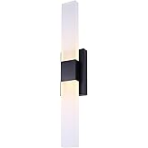 Canarm Farrow 2-Light LED Vanity Light – Modern Minimalist Matte Black Finish, Dimmable 3000K-5000K, Sleek Bathroom Wall Fixt
