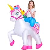 KOOY Halloween Inflatable Unicorn Costume for Adults Full Body Blow up Halloween Costumes Party Cosplay Ride on Unicorn Costume for Women/Girls, Party Halloween Costumes