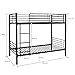 FCH Twin Over Twin Bunk Bed Easy Assembly Metal Frame W/Ladder Kids Adult Children Bedroom 78