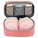 Gonex Travel Underwear Organizer,Large Compartment Bra Travel Organizer Bag Ultralight Bra Packing Cube for Underwear Bras Cosmetics Accessories Coral