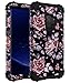 OBBCase Galaxy S9 Case,Galaxy S9 Floral Case,3 in 1 Heavy Duty Hybrid Silicone + Hard PC Sturdy Cover High Impact Resistant Protective Case for Samsung Galaxy S9 Rose Flower