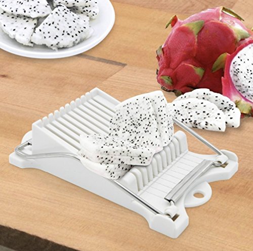 Luncheon Meat Slicer Boiled Egg Fruit Slicer Soft Food Cheese Sushi Cutter Canned Meat Cutting Machine with 10 Singing Cutting Wires ( White)