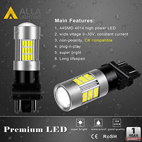 Alla Lighting 54-SMD 3156 3157 LED Turn Signal Light Bulbs High Power 4014 48-SMD LED 3157 Bulb 6000K Xenon White 3156 3157 LED Bulb Super Bright LED 4157 3457 3157 Blinker Light(Set of 2) - Thumbnail 6
