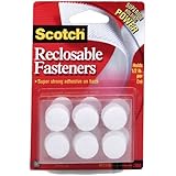 Scotch Reclosable Fasteners, 3/4 Inches, White Dots, 24 Each (RF7170X)