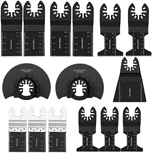 15pack Wood/Metal Oscillating Multi Tool Quick Release Saw Blades for Dewalt, Craftsman, Ridgid, Milwaukee, Rockwell, Ryobi and More (15pack)
