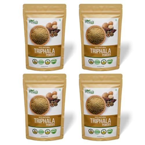 ORGANIC ZING Triphala Powder – Sundried Amla, Bibhitaki and Haritaki Fruits- 100 Gram (100 gm (Pack of 4))