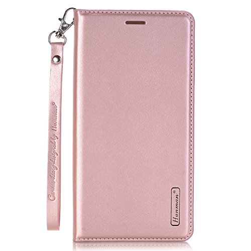 Samsung Galaxy J5 (2016) Case, J5 2016 Wallet Case, Daibo Ultra Slim Pu Leather Flip Case Stand Cover With Credit Card Protector Case for Samsung Galaxy J5 (2016)/ J510 RoseGold