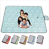 Byindorn PCNC01 Beach Oversized Tote Bag Travel Outdoor Premium Sand-Proof and Waterproof Blanket-58.27 x 78.74-Inch Foldable Polyester Picnic Mat - Compact Portable Blank, Black