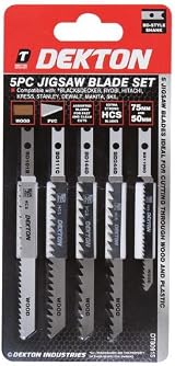 Dekton 5 Pc B & D Type Jigsaw Blade Set 75mm & 50mm HCS Blades view 4