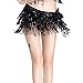 ZLTdream Women's Belly Dance Hip Scarf with Three Rows of Sequins Fringe