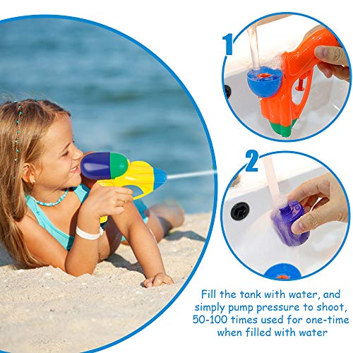 Coogam Water Gun 12 Pack – Stream 20+ feet Squirt Blaster Soaker Pistol Plastic Toys with Bright Color for Kid Child Boy Girl in Summer Swimming Pool Beach Party Favors Water Warfare Fighting Games - Thumbnail 5