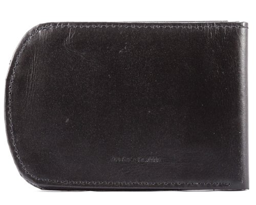 Big Skinny Men's Curve Leather Bi-Fold Slim Wallet, Holds Up to 20 Cards, Black
