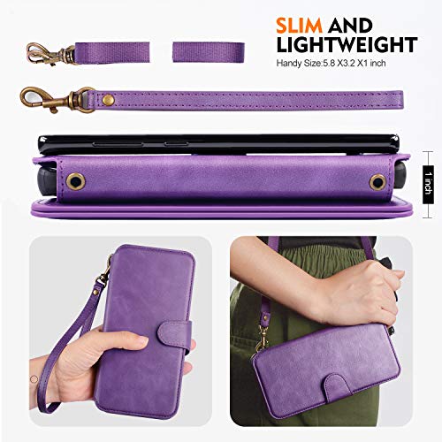 Cornmi Galaxy S9 Case,Detachable Wallet Leather Cover 11 Card Slots Wristlet and Shoulder Strap Handbag Purse Flip Stand Slim Mirror case for Samsung Galaxy S9 G9600 5.8in … - Thumbnail 5