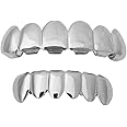 Halloween Joker Silver Mouth Teeth Grillz Set w At-Home Mold Kit