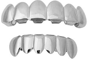 BIG DAWGS BLING Halloween Joker Silver Mouth Teeth Grillz Set w At-Home Mold Kit